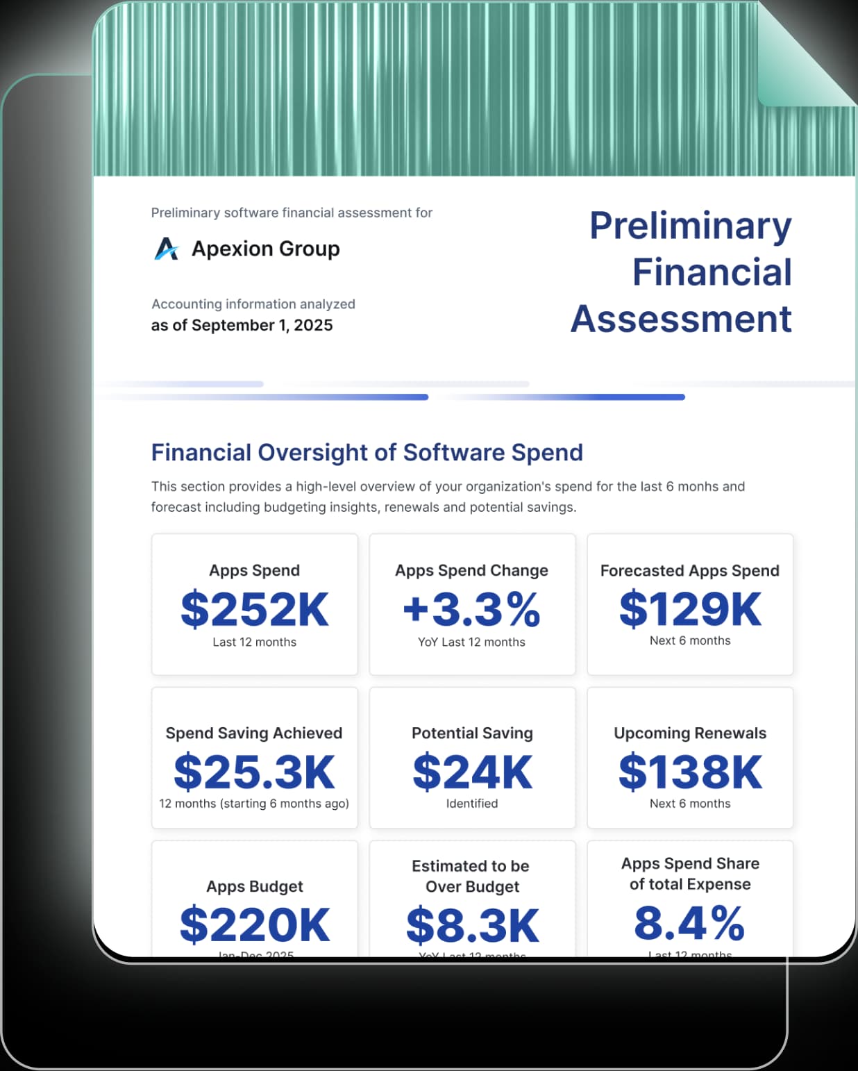 Comprehensive financial review report